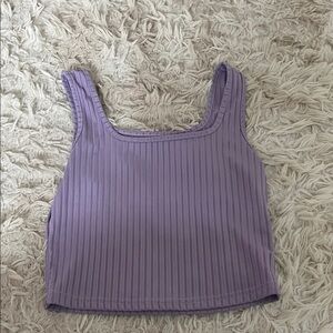 SHEIN Lavender Ribbed Crop Tank